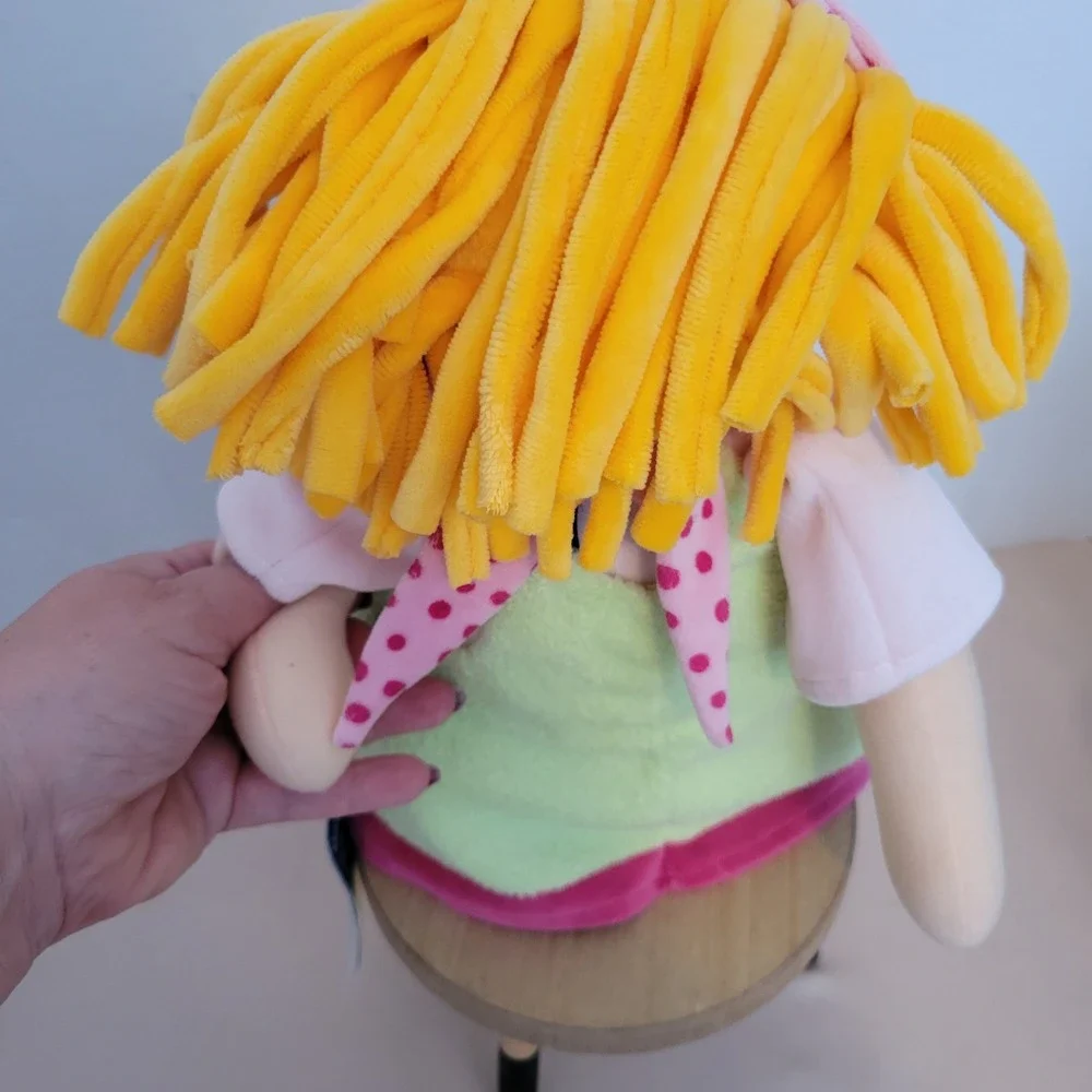 Sterntaler Plush Rag Doll Heart Jumper Polka Dot Headscarf Yellow Hair Spielzeug